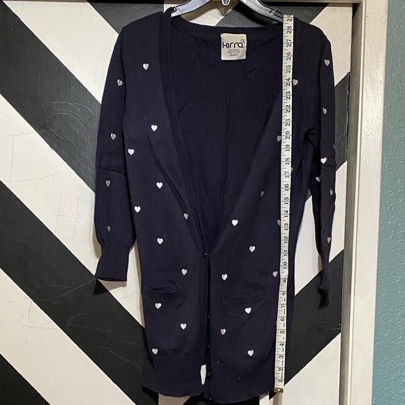 Kirra Hearts Cardigan Sweater 3/4 Sleeve Size S - Picture 6 of 9
